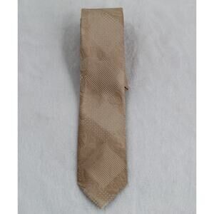 STACY ADAMS Mens Tie Geometric Paisley Pattern Gold 100% Microfiber